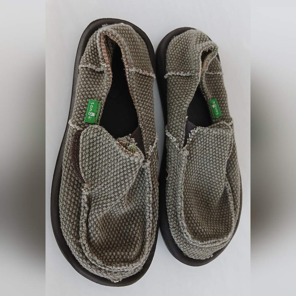 Sanuk Kids Chiba Sidewalk Surfer Slip-On Shoes Brown Size 13 – Excellent Conditi